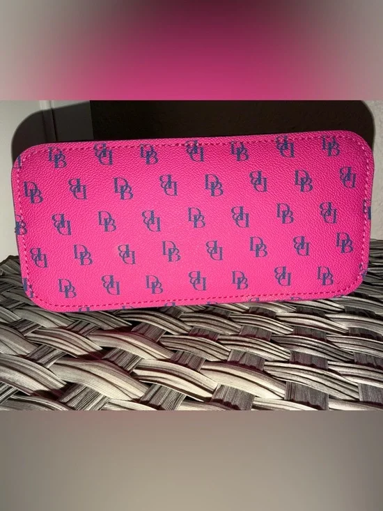 Dooney & Bourke Gretta Mini Top Handle Satchel - Pink Blue Crossbody DB Monogram - Picture 8 of 14